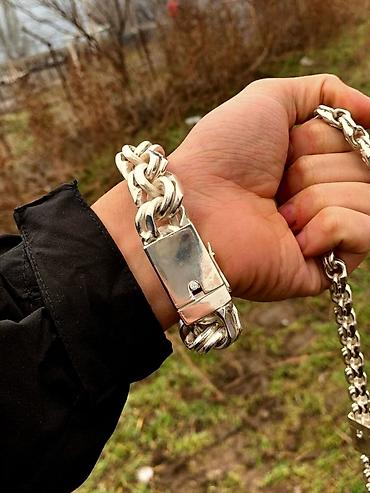 Серебряные цепочки: Серебряная цепь 150 грамм, 60 см Плетение "Классический Бисмарк" — 13