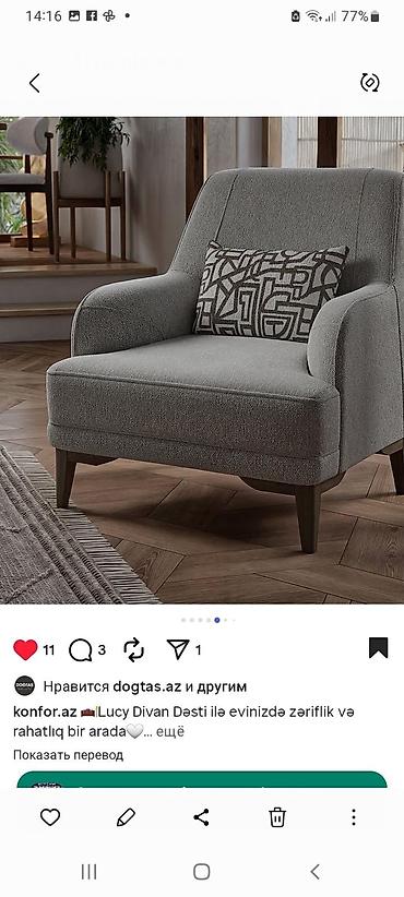 balaca stul: Modern yumşaq mebel – çevrilən divan və taxta karkaslı çarpayı Divan — 7
