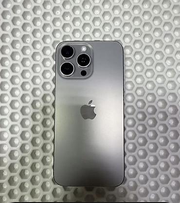 IPhone 15 Pro Max, Б/у, 256 ГБ, Natural Titanium, Чехол, 87 %