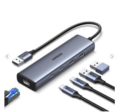 usb c hub: UGREEN CM512 6-in-1 USB-концентратор 10Gbps Type-C + USB 3.2 + RJ45