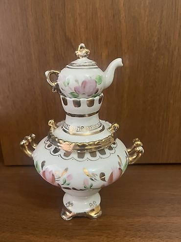 samovar 5l: Çay dəsti, rəng - Ağ, Farfor — 3