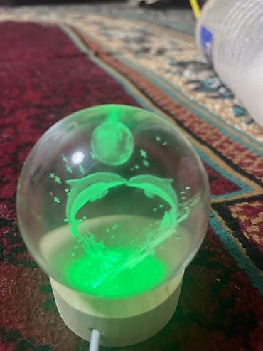 Ночники: Кристальный 3D‑шар с подсветкой на деревянной подставке - Стеклянный — 14