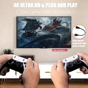 Другие игры и приставки: Игровая приставка game stick lite 4K ultra HD м8 про 64gb Приставка