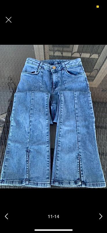 hipp: Mavi rəngli denim şalvar – hippie/flare kəsim - Qalın və davamlı denim — 3