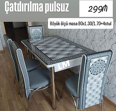 metbext stol stul: Mətbəx/qonaq otağı üçün stol-stul dəsti - Dəst: 1 böyük ölçülü masa + — 1