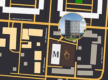 проходной: 2 комнаты, 72 м², Боконбаева/Уметалиева Элитка, 12 этаж, ПСО (под самоотделку) — 5