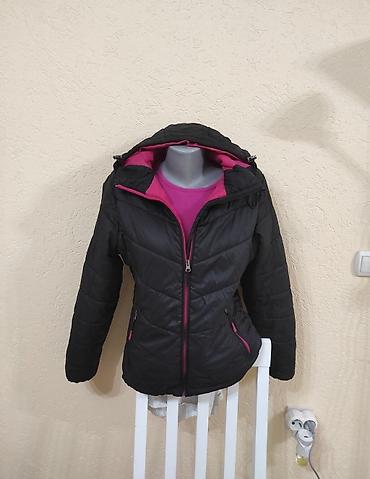 nike fleece tech: Ženska zimska jakna – crna sa ciklama detaljima - Topla, prošivena — 1