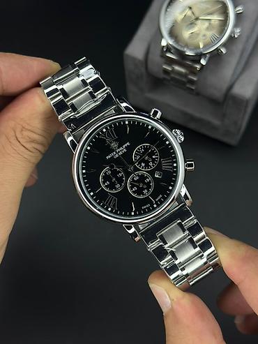 baş: Klassik xronoqraf dizaynlı kişi qol saatı - Brend üslubu: Patek — 6