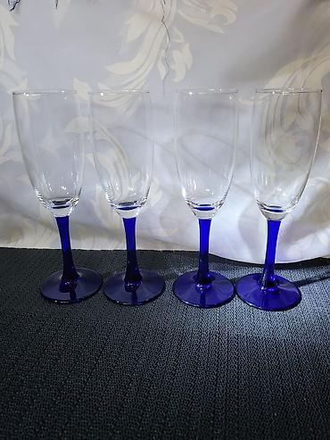 Čaše: Holandske nove vintaz case za vino. Case za vino staklo,kobaltno — 7