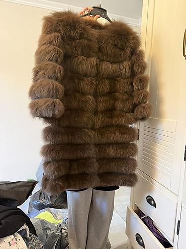 Шуба, Песец, По колено, XL