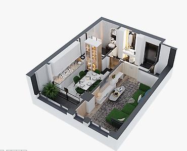 элитная: 2 комнаты, 47 м², Азия Молл Элитка, 5 этаж, Евроремонт — 3
