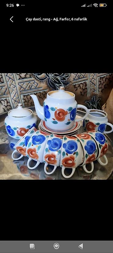 cay servisi: Çay dəsti, rəng - Ağ, Farfor, 6 nəfərlik — 1
