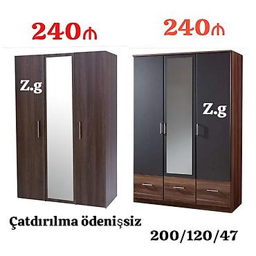 cerez: Üç qapılı geyim şkafı – 2 model seçimi - Mərkəzi qapıda tam boy güzgü — 1