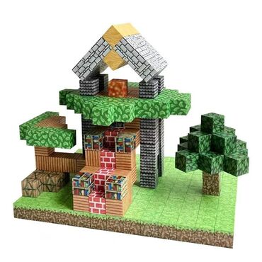 супер minecraft: Кубики магнитные Майнкрафт ▪️▫️▪️ 1️⃣ 160 шт + 10 минифигурок - 1550