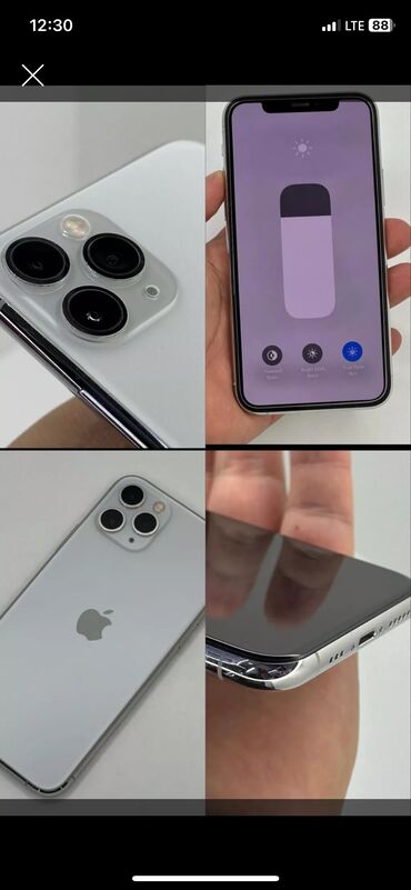 Apple iPhone: IPhone 11 Pro, Б/у, 64 ГБ, Белый, Защитное стекло, Чехол, 88 %