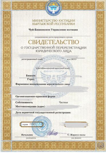 купить готовый бизнес в бишкеке: Продается ОсОО, дата регистрации с 2011, задолженностей по налогам и