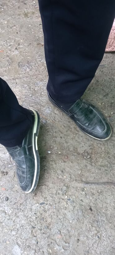 замшевые мужские ботинки: Məhsul: Kişi loafer ayaqqabısı - Rəng: Tünd yaşıl-qara tonlarda - Üst