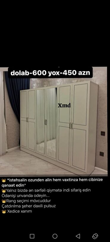 Dolablar: Açılan, 4 qapılı Düz dolab, Qarderob, paltar dolabı, Türkiyə — 10