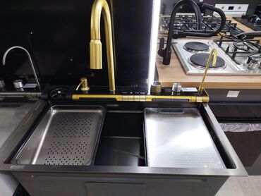 Çanaqlar, tülpanlar: Düzbucaqlı Mətbəx çanağı, Şkafsız, Paslanmaz polad