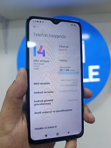 ucuz.telefon: Redmi 9T, 128 GB, rəng - Mavi, Barmaq izi — 5