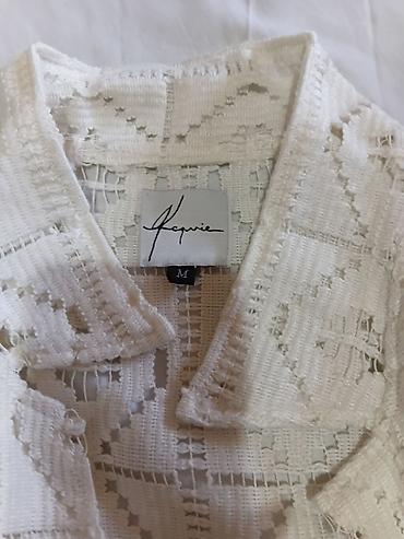 Košulje: Bela heklana košulja/kimono sa resama - Materijal: mrežasta heklana — 8