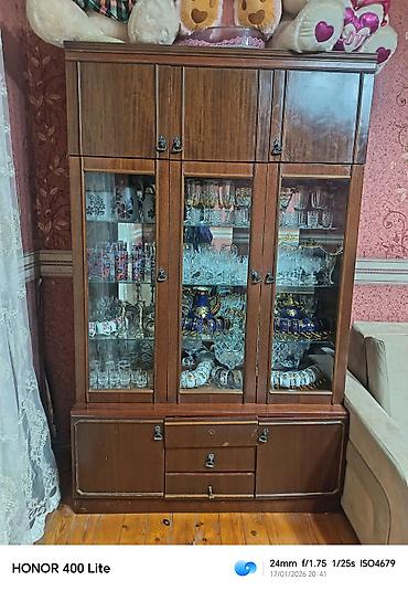 servantlar: Mebel vitrin dəsti – klassik üslubda taxta bufet - Material: ağac — 2