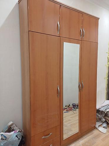 Dolablar: Güzgülü 4 qapılı dolab - Material: ağac teksturalı laminat/MDFlam — 3