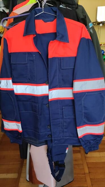 Костюм рабочий куртка+полукомбинезон размеры от 46 до 56 цвет синий с