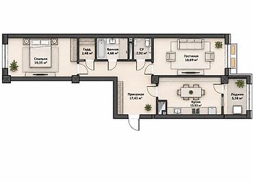 завадской 11: 2 комнаты, 85 м², Юнусалиева/Суванбердиева Элитка, 9 этаж, ПСО (под самоотделку) — 2