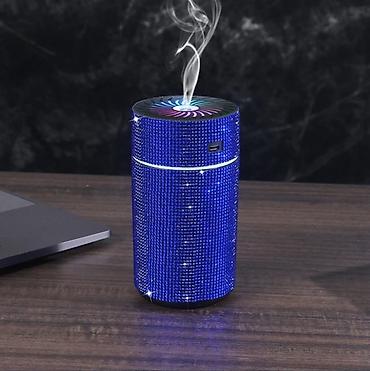 aroma diffuzor: Mavi kristal daşlarla bəzədilmiş LED aromaterapiya nəmləndiricisi - — 2