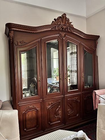 Ev üçün mebel: Klassik üslubda qonaq otağı mebel dəsti - Material: tünd qəhvəyi — 2