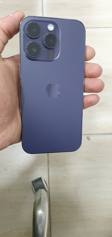 Apple iPhone: IPhone 14 Pro, 128 GB, Deep Purple, Zəmanət, Face ID, Sənədlərlə