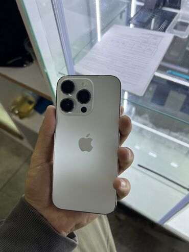 iphone чехлы: IPhone 14 Pro, Колдонулган, 256 ГБ, White Titanium, Коргоочу айнек, Каптама, Куту, 87 %