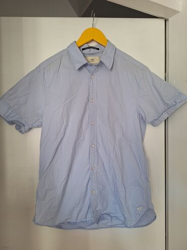 muske kosulje cena: Shirt Short sleeves, L (EU 52), Maison Scotch, color - Light blue, Cotton