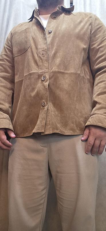 payız kurtkaları: Təmiz dəri gödəkçə Brend Massimo Dutti . Kişi üçün süet effekti olan — 4