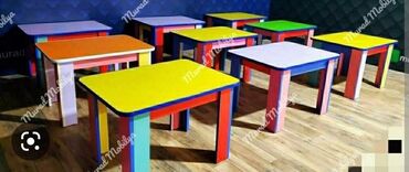 bağça üçün stol stul: Yeni, Oğlan və qız üçün, Bağça masası, Kvadrat masa, Stullsuz, Siyirməsiz, Polkasız, Azərbaycan