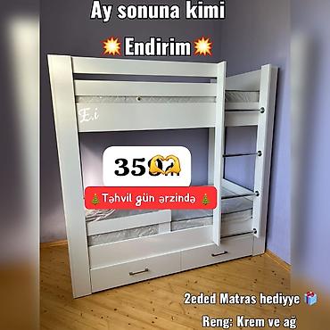 mebillər: Ikimərtəbəli çarpayı yeni rəng seçimi var matras hediye — 1