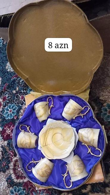 Çay dəsti, rəng - Qızılı, Keramika, 6 nəfərlik