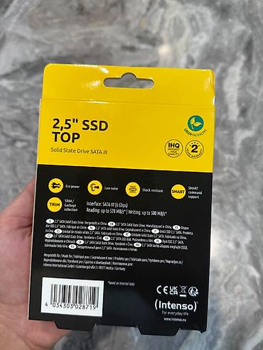 Накопители SSD: Tutum: 1 TB Oxuma sürəti: 520 MB/s Yazma sürəti: 500 MB/s 2.5 düym — 2