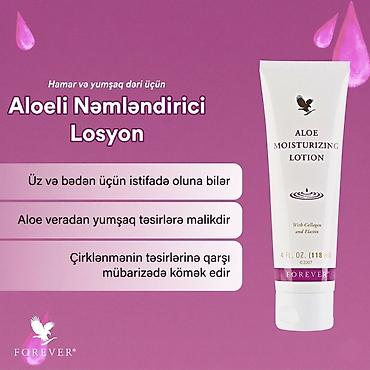 Aloeli Nəmləndirici Losyon – hamar və yumşaq dəri üçün - Üz və bədən