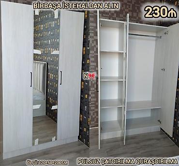 dolab satilir: Düz dolab, Yataq otağı üçün, Paltar üçün, 3 qapılı — 1