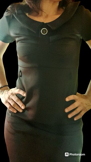 kako oprati haljinu sa sljokicama: S (EU 36), color - Black, Cocktail, Short sleeves