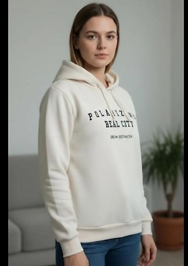 Ženska dukserica sa kapuljačom – krem bela - Model: klasična