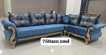 mebel bəzəmək: Sulot5anh kunc divan - Parça: yumşaq məxməri toxuma, mavi tonlarda - — 1