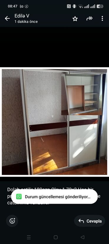 Mətbəx mebeli: Dolab satilir 180azn.Olcu 1.70x2.Hec bir problemi yoxdu.Unvan