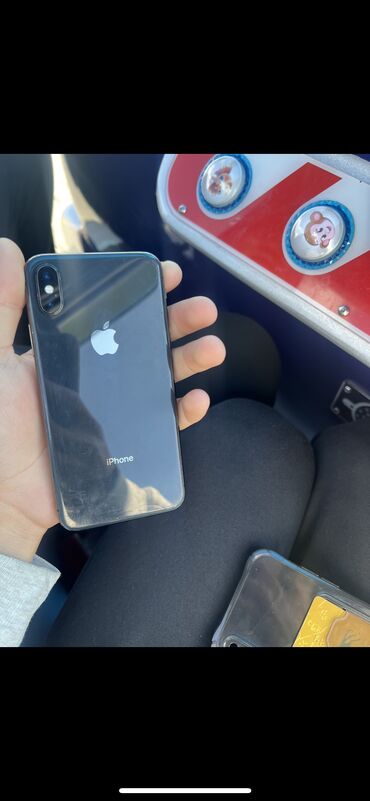 фейс айди: IPhone X, Б/у, 64 ГБ, Черный, Чехол, 100 %