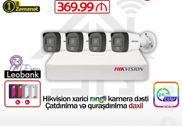 Videomüşahidə: 4 eded col kamerasi Bir eded videoregistrator 40 metr kabel hediyye