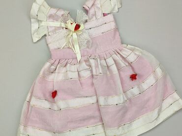 sukienka z falbanami na ramionach: Sukienka, 4-5 lat, 104-110 cm, stan - Dobry