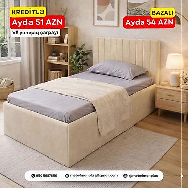 Çarpayılar: Yeni, Təknəfərlik çarpayı, Bazalı, Matras ilə, Azərbaycan — 5
