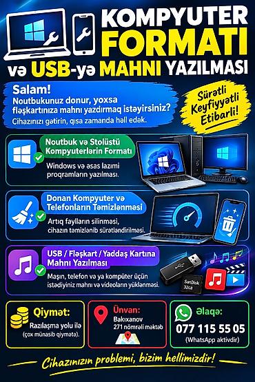 ipad mini qiymet: ​💻📱 Kompyuter Formatı və USB-yə Mahnı Yazılması ​Mətn: Salam! — 1
